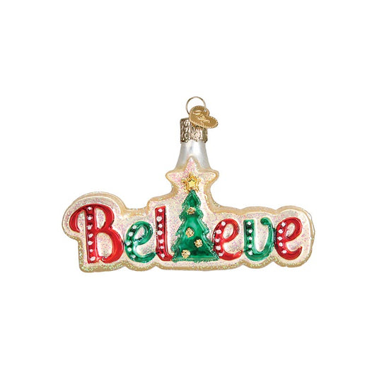 Believe Glass Ornament