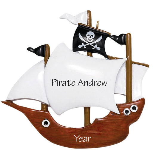 Pirate Ship Personalized Ornament