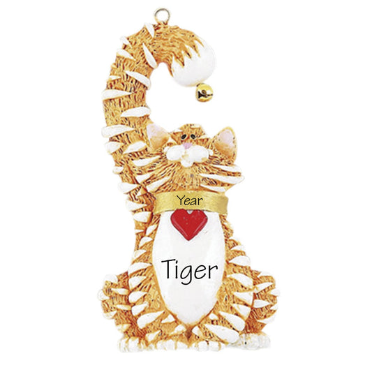 Orange Cat Personalized Ornament