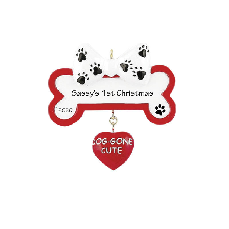 Dog Gone Cute Bone Personalized Ornament