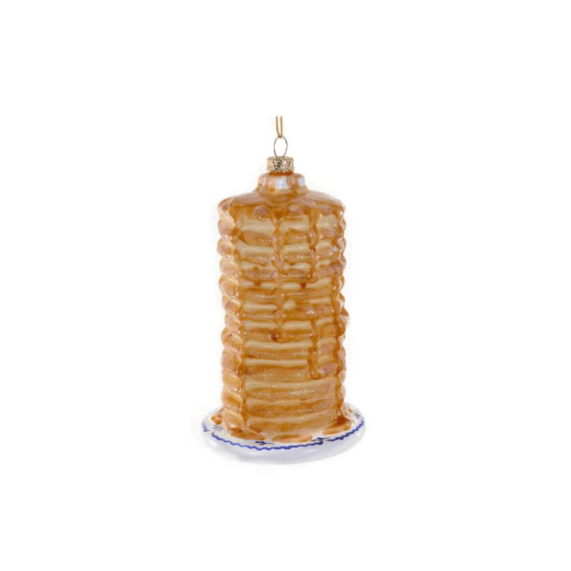 Pancake Stack Glass Ornament
