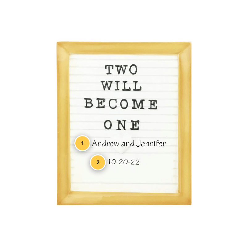 Two Will become One Personalized Ornament