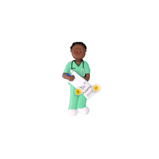 African American Male Doctor Ornament