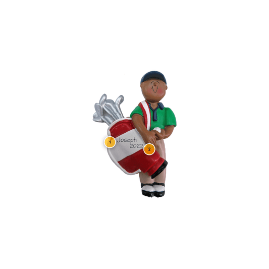 African American Male Golfer Ornament