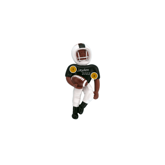 African American Football Black Uniform Player Personalized Ornament