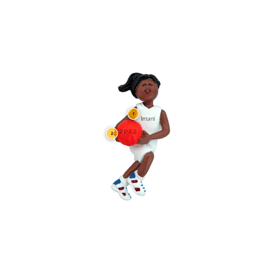 African American Female Basketball Player Ornament