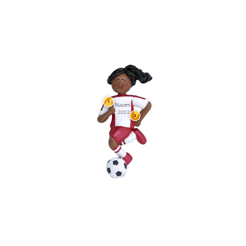 African American Female Soccer Player Ornament