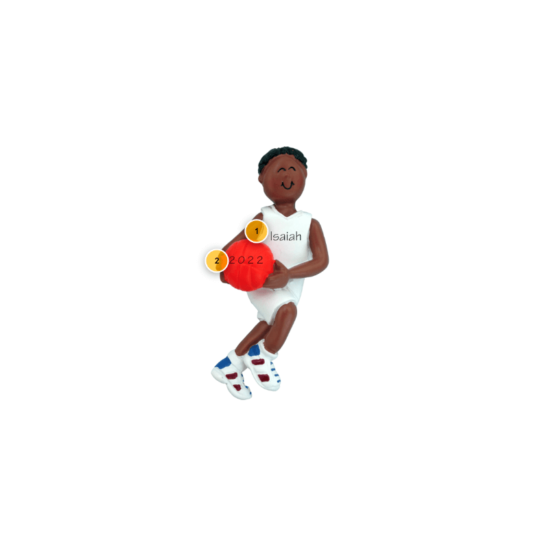 African American Male Basketball Player Ornament