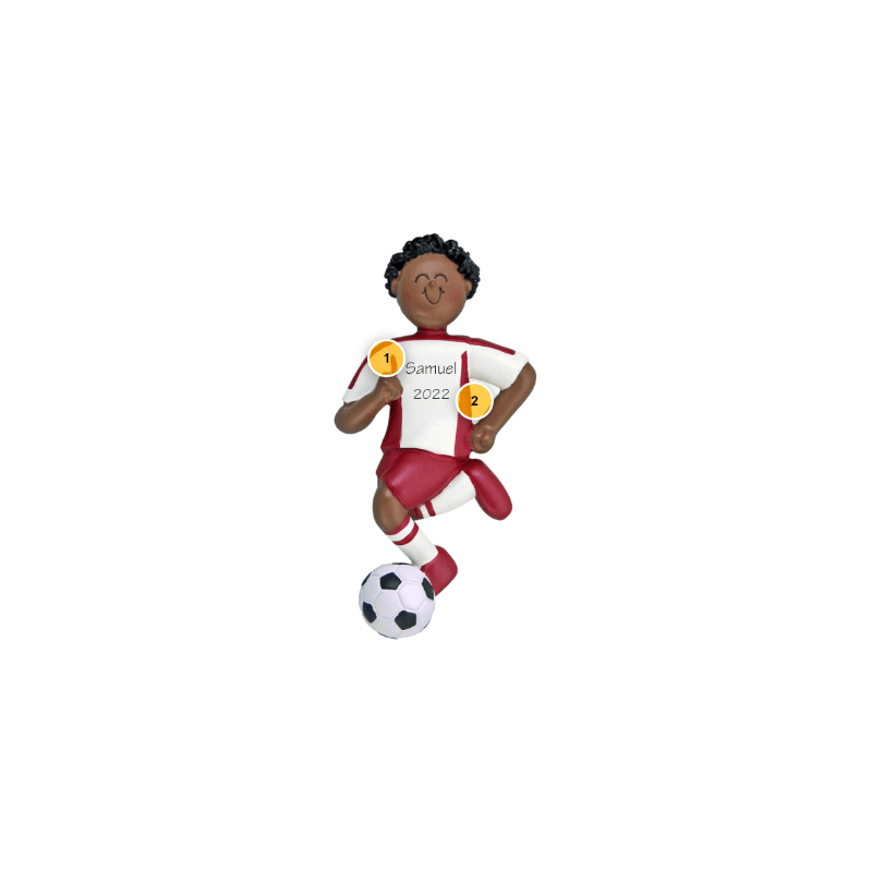 African American Male Soccer Player Ornament