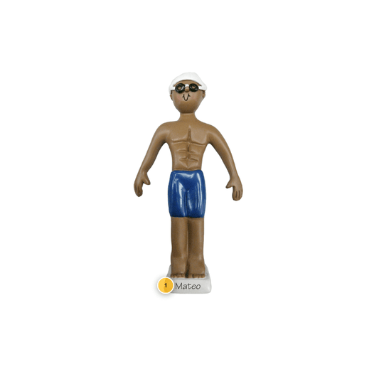 African American Male Swimmer Ornament
