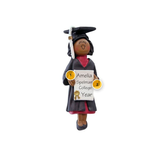 African American Female Graduation Personalized Ornament