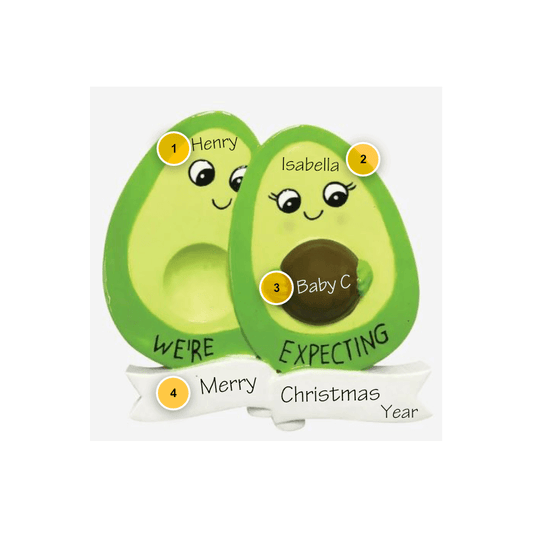 Avocado Couple Expecting Personalized Ornament