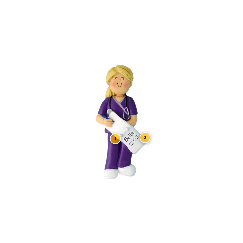 Blonde Female Doctor Personalized Ornament