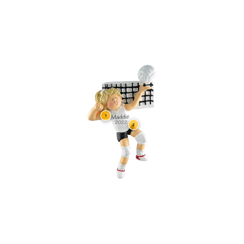 Blonde Female Volleyball Personalized Ornament