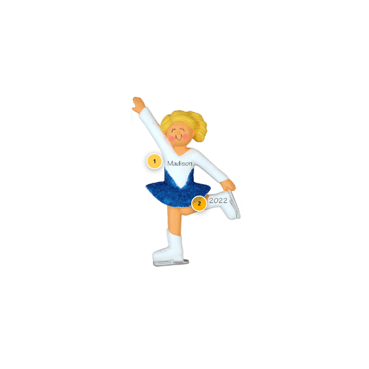 Blonde Female Ice Skater Personalized Ornament