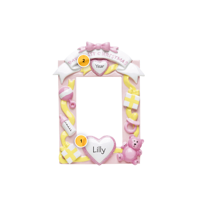 Baby Girl Personalized Photo Frame Ornament