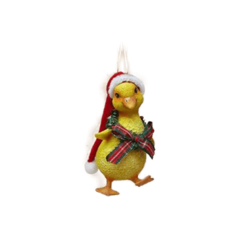 Duckling with Santa Hat Ornament