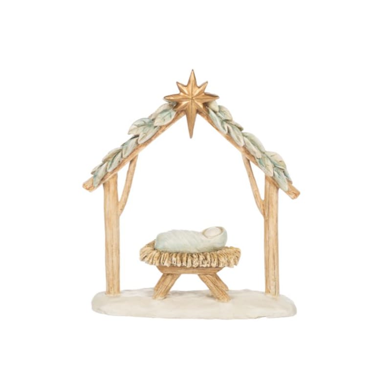 Watercolor Baby Jesus in Manger Nativity Ornament