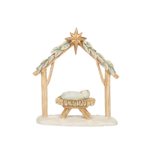 Watercolor Baby Jesus in Manger Nativity Ornament