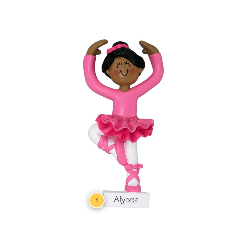African American Ballerina Personalized Ornament
