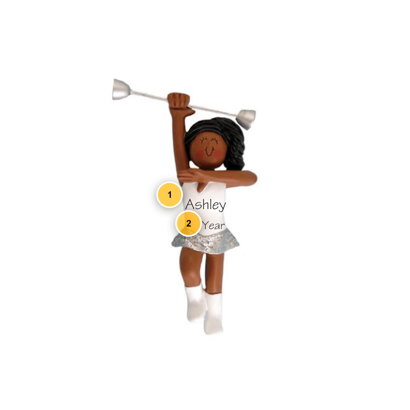 African American Female Baton Personalized Ornament