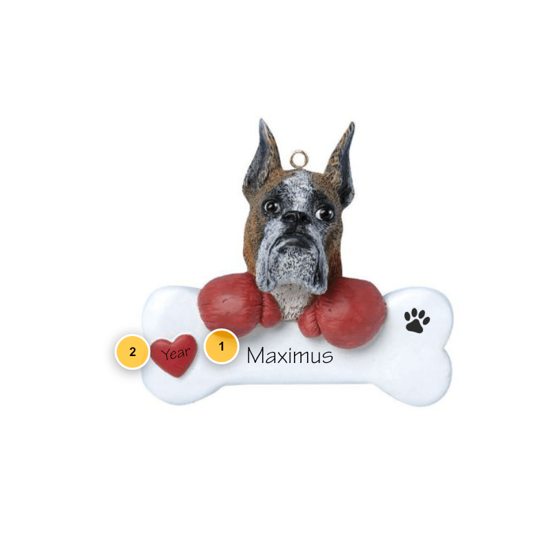 Boxer Personalized Dog Ornament