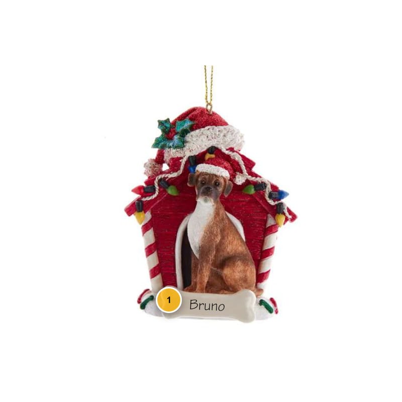 Boxer With Dog House Personalized Ornament