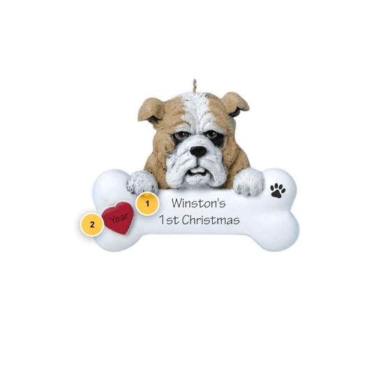 Bulldog Personalized Dog Ornament