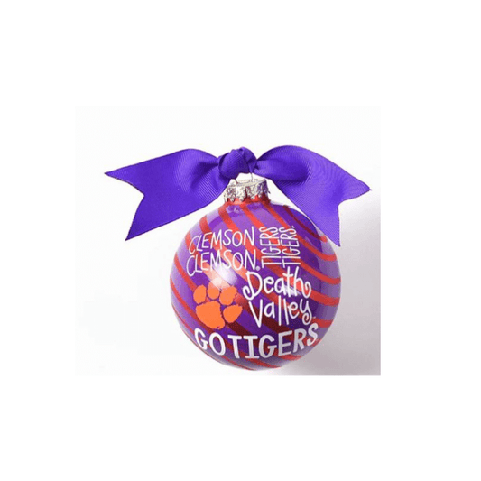 Clemson University Ball with Diagonal Stripe Ornament