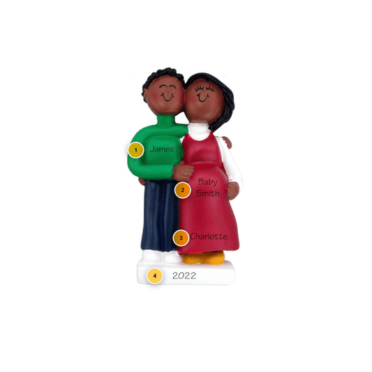 African American Couple Expecting Ornament