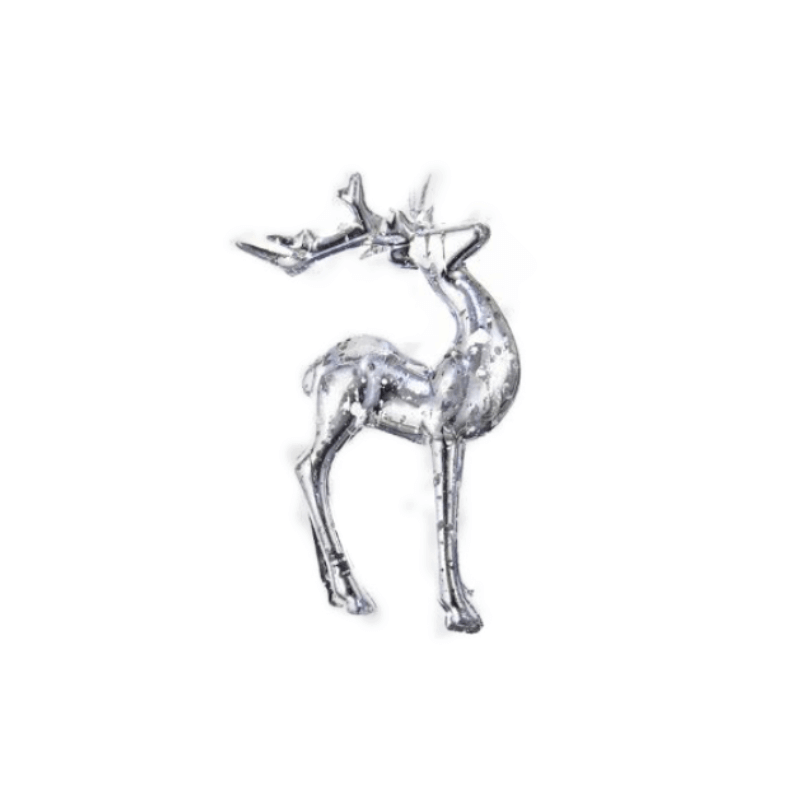 Silver Reindeer Facing Forward Ornament