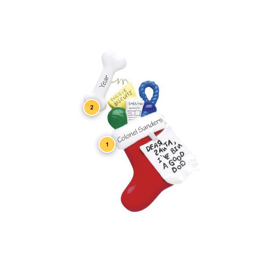 Dog Stocking Personalized Ornament