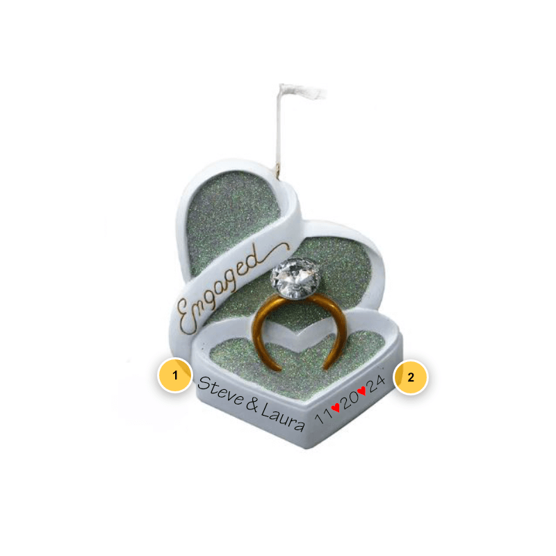 Engaged Personalized Ornament