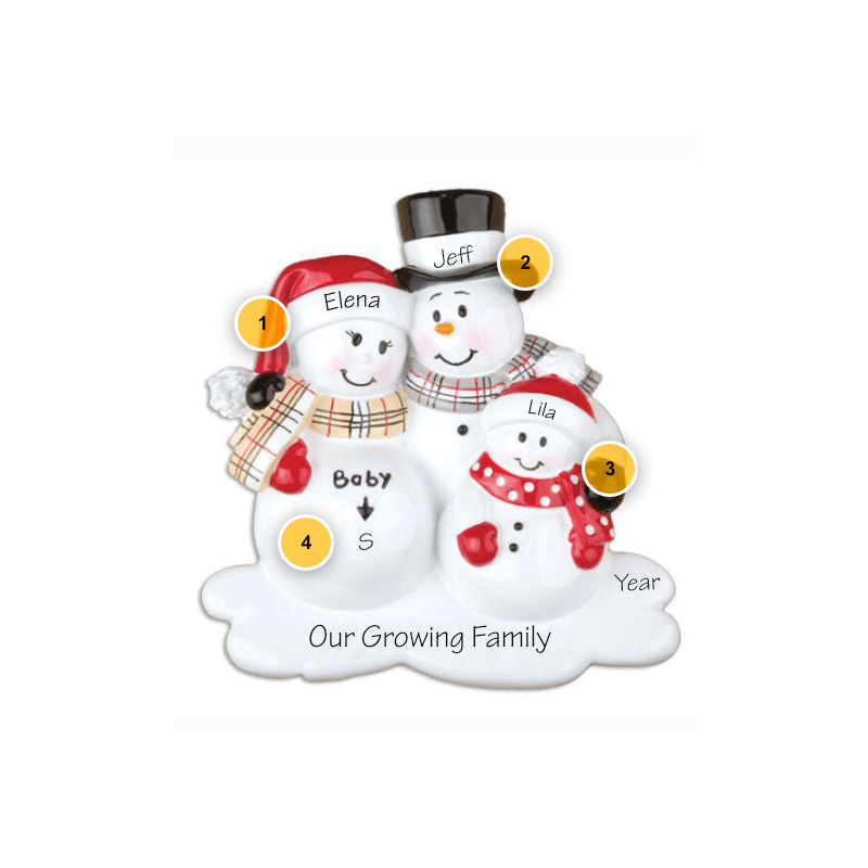 We're Expecting Family of 3 Personalized Ornament