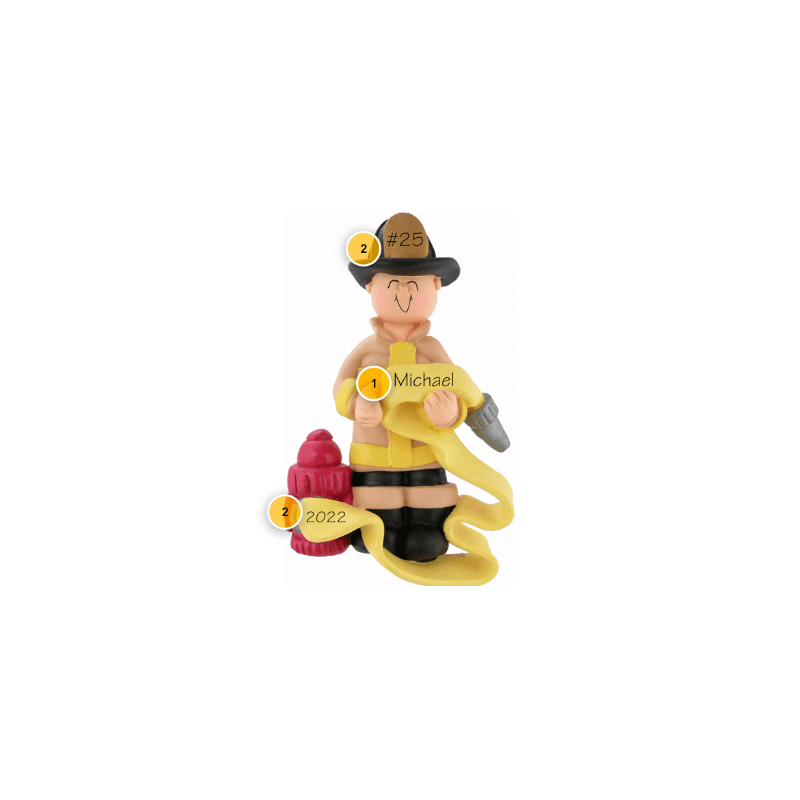 Male Firefighter Personalized Ornament