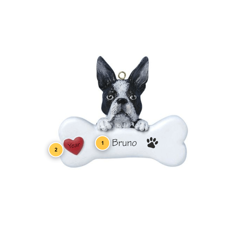 Boston Terrier Personalized Dog Ornament