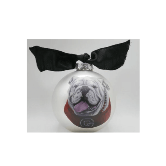 Georgia Mascot Glass Ball Ornament