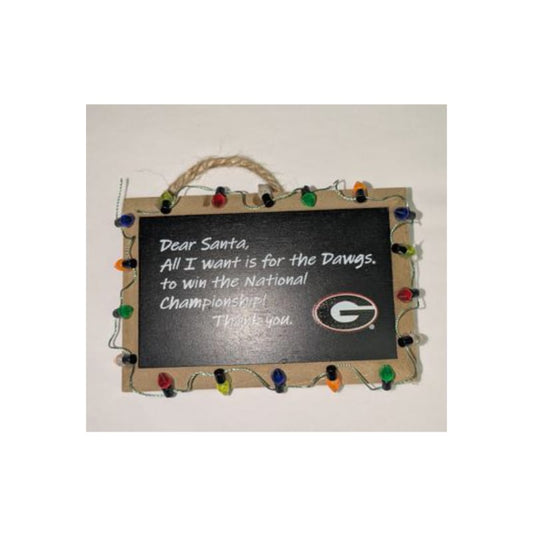 Georgia Chalkboard Dear Santa Ornament