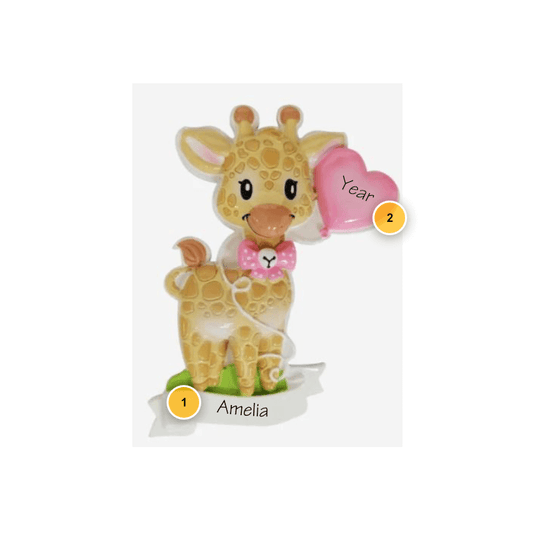 Giraffe (Pink) Personalized Ornament