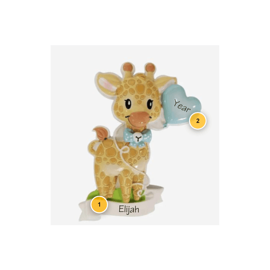 Giraffe (Blue) Personalized Ornament