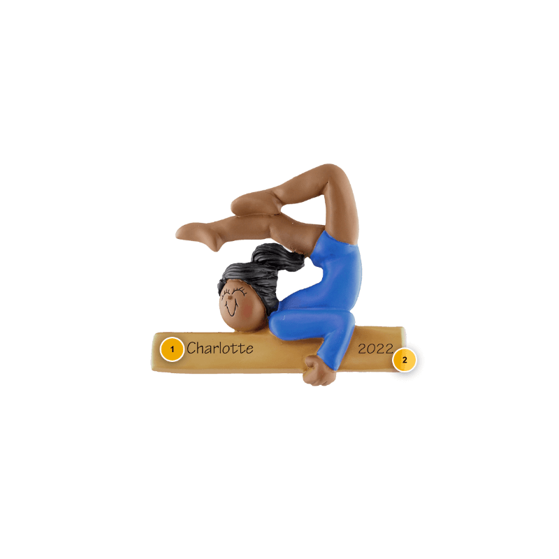 African American Female Gymnast Ornament