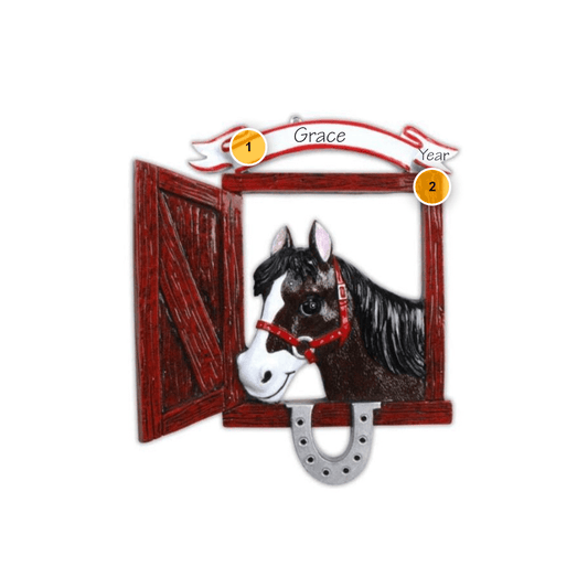 Horse in Stall Personalized Ornament