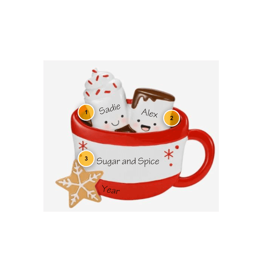 Hot Cocoa Couple Personalized Ornament