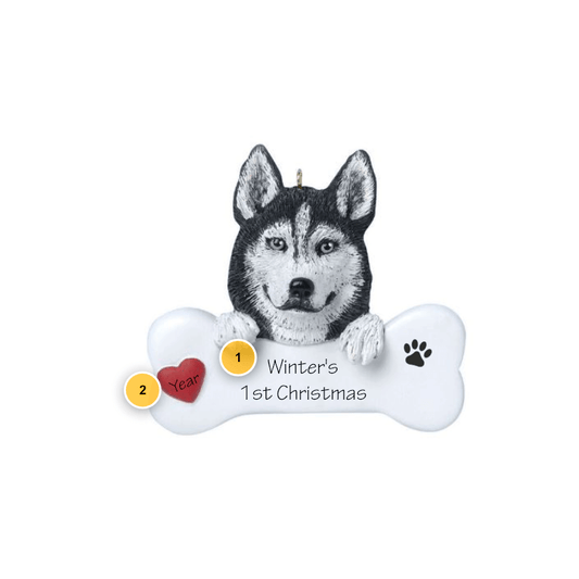 Husky Personalized Dog Ornament