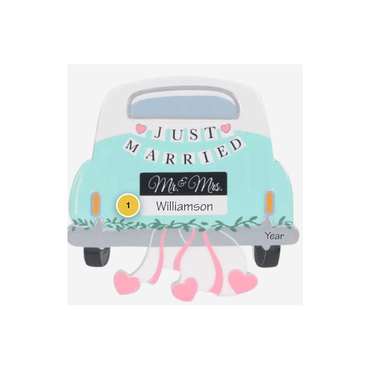 Just Married Car Personalized Ornament