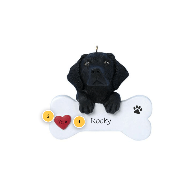 Black Labrador Personalized Dog Ornament