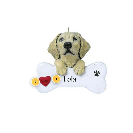 Yellow Labrador Personalized Dog Ornament
