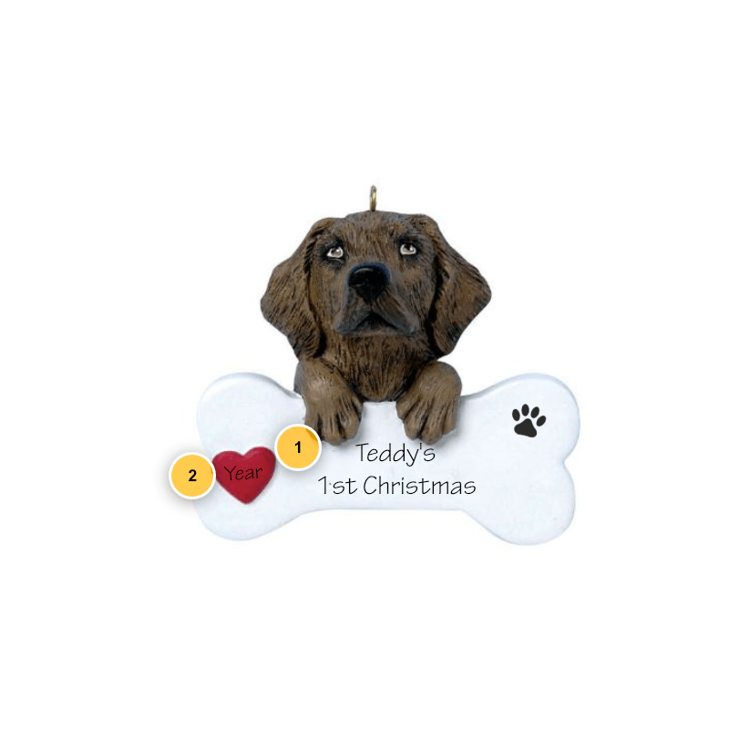 Chocolate Labrador Personalized Dog Ornament