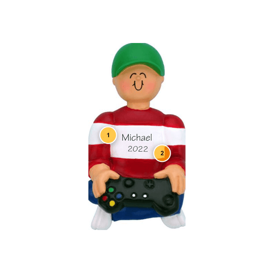 Boy with Video Game Controller Personalized Ornament
