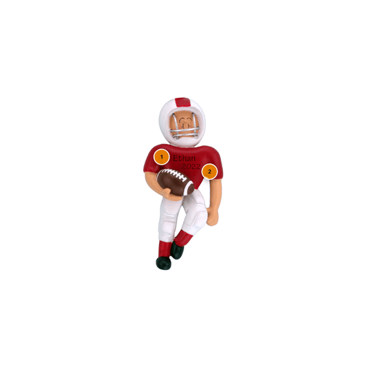 Football Player Red Uniform Personalized Ornament